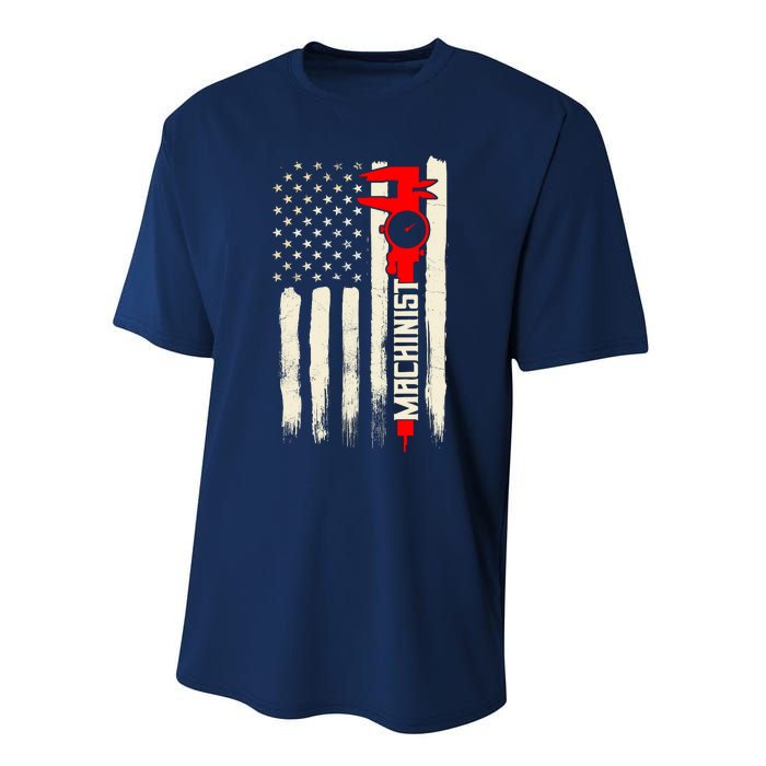 Machinist Patriotic Us Flag Performance Sprint T-Shirt