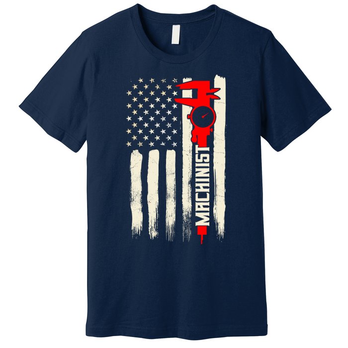 Machinist Patriotic Us Flag Premium T-Shirt