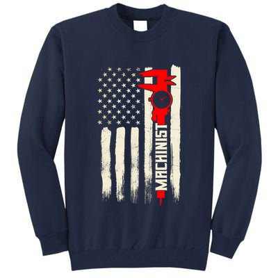 Machinist Patriotic Us Flag Tall Sweatshirt