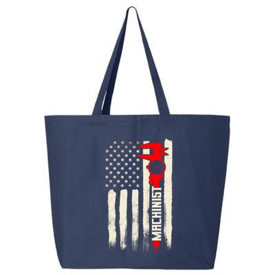 Machinist Patriotic Us Flag 25L Jumbo Tote