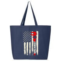 Machinist Patriotic Us Flag 25L Jumbo Tote