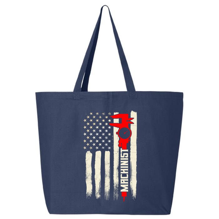 Machinist Patriotic Us Flag 25L Jumbo Tote