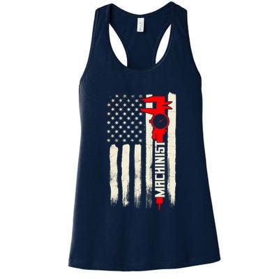 Machinist Patriotic Us Flag Womens Tank Top