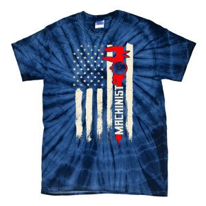 Machinist Patriotic Us Flag Tie-Dye T-Shirt