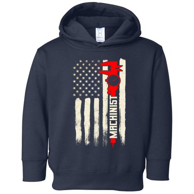 Machinist Patriotic Us Flag Toddler Hoodie