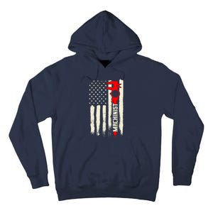 Machinist Patriotic Us Flag Tall Hoodie