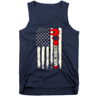 Machinist Patriotic Us Flag Tank Top