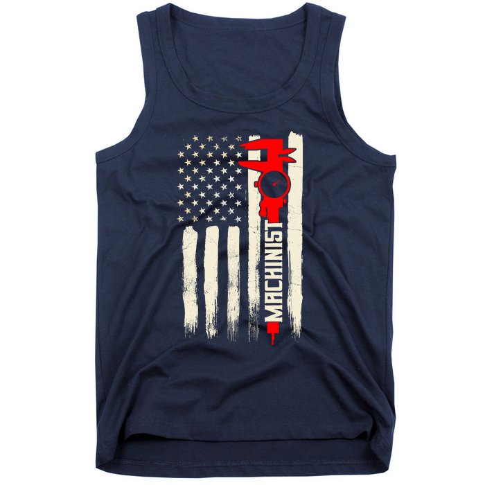 Machinist Patriotic Us Flag Tank Top