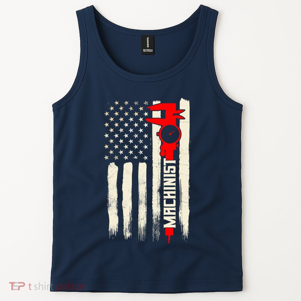 Machinist Patriotic Us Flag Tank Top