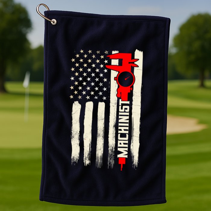 Machinist Patriotic Us Flag Golf Towel