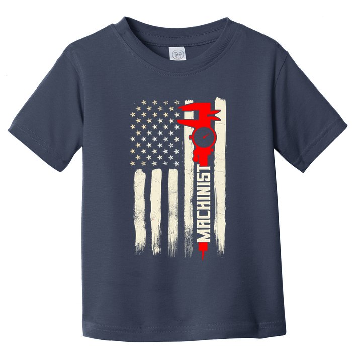 Machinist Patriotic Us Flag Toddler T-Shirt