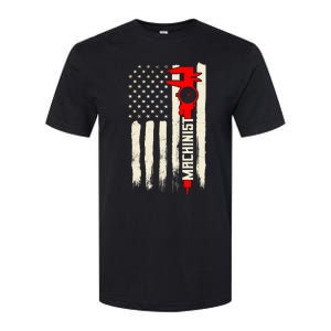 Machinist Patriotic Us Flag Softstyle CVC T-Shirt