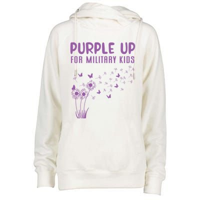 Military Purple Up Day Gift Month Military Gift Womens Funnel Neck Pullover Hood