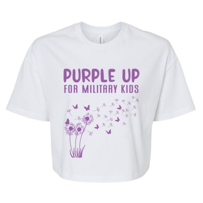 Military Purple Up Day Gift Month Military Gift Bella+Canvas Jersey Crop Tee