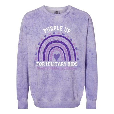 Military Purple Up Day Gift Month Military Rainbow Cute Gift Colorblast Crewneck Sweatshirt