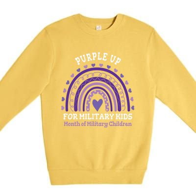 Military Purple Up Day Gift Month Military Rainbow Cute Gift Premium Crewneck Sweatshirt