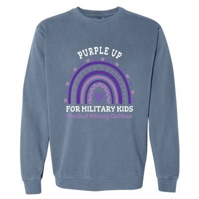 Military Purple Up Day Gift Month Military Rainbow Cute Gift Garment-Dyed Sweatshirt