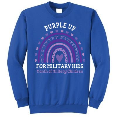 Military Purple Up Day Gift Month Military Rainbow Cute Gift Tall Sweatshirt