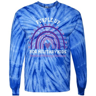 Military Purple Up Day Gift Month Military Rainbow Cute Gift Tie-Dye Long Sleeve Shirt