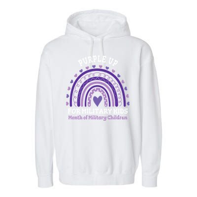 Military Purple Up Day Gift Month Military Rainbow Cute Gift Garment-Dyed Fleece Hoodie