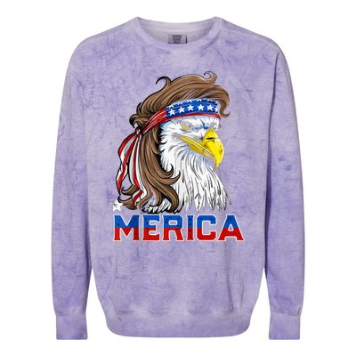 Merica Patriotic USA Eagle Of Freedom 4th Of July Colorblast Crewneck Sweatshirt