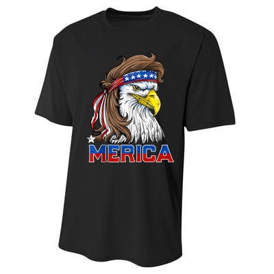 Merica Patriotic USA Eagle Of Freedom 4th Of July Performance Sprint T-Shirt