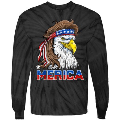 Merica Patriotic USA Eagle Of Freedom 4th Of July Tie-Dye Long Sleeve Shirt