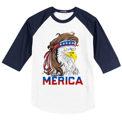 Merica Patriotic USA Eagle Of Freedom 4th Of July Baseball Sleeve Shirt