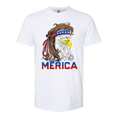 Merica Patriotic USA Eagle Of Freedom 4th Of July Softstyle CVC T-Shirt