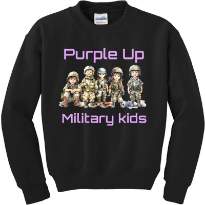 Military Purple Up For Military Kids Sweatshirt