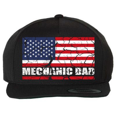 Mechanics Patriotic Usa Flagge Gift Wool Snapback Cap