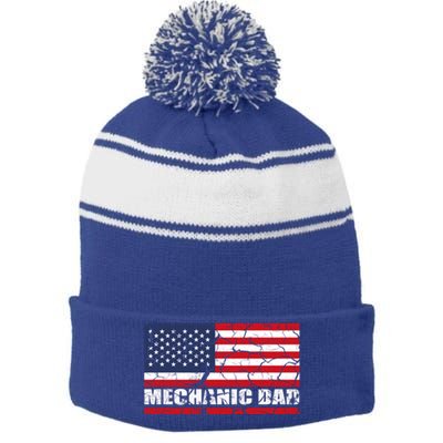 Mechanics Patriotic Usa Flagge Gift Stripe Pom Pom Beanie