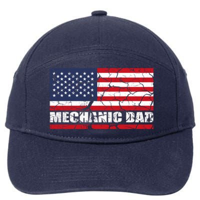 Mechanics Patriotic Usa Flagge Gift 7-Panel Snapback Hat