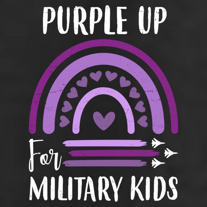 Military Purple Up Rainbow Heart 7 Panel Mesh Trucker Snapback Hat