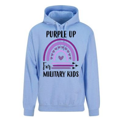 Military Purple Up Rainbow Heart Unisex Surf Hoodie