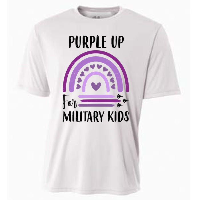 Military Purple Up Rainbow Heart Cooling Performance Crew T-Shirt