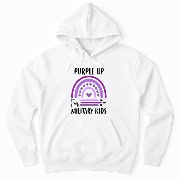 Military Purple Up Rainbow Heart Hoodie