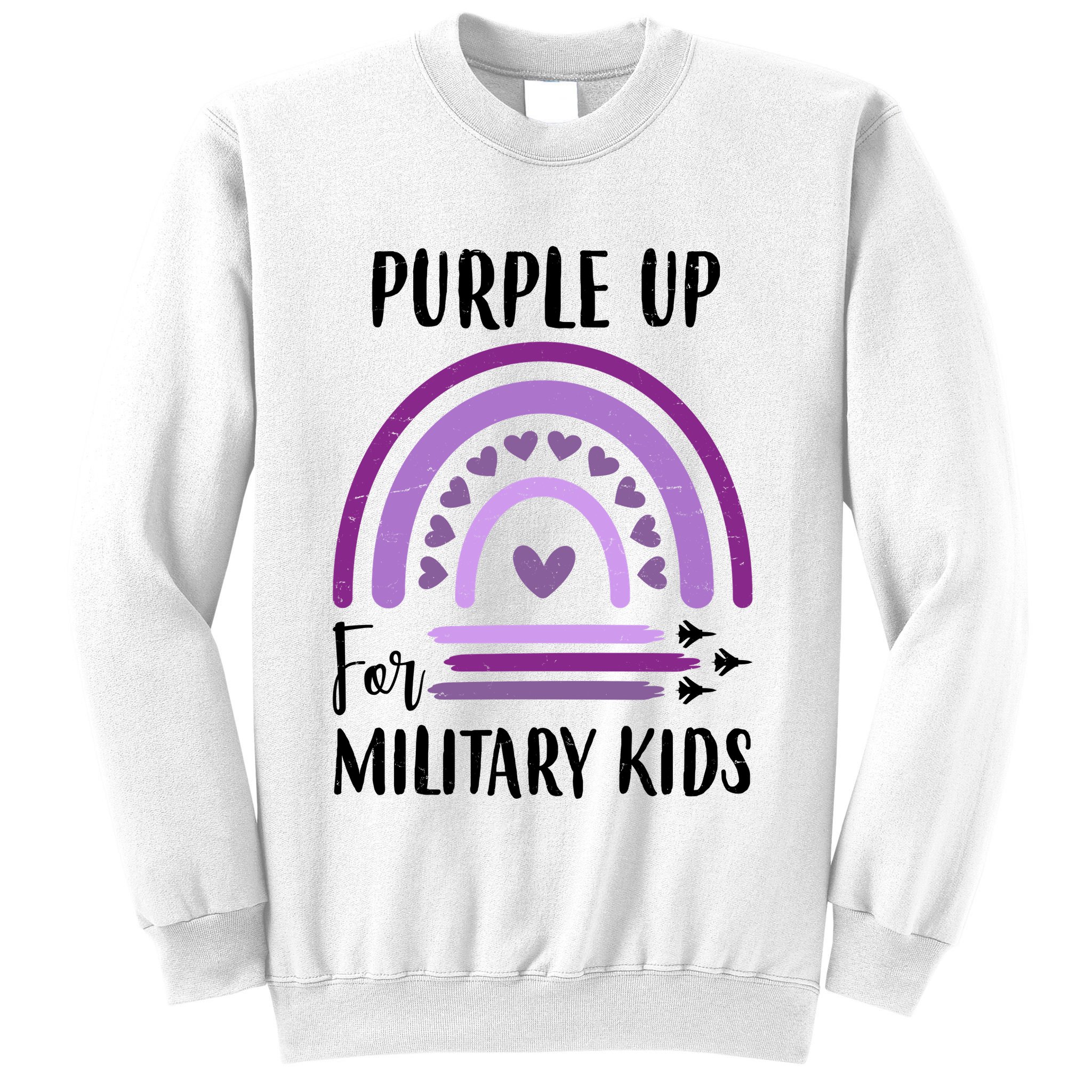 Military Purple Up Rainbow Heart Sweatshirt