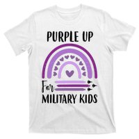 Military Purple Up Rainbow Heart T-Shirt