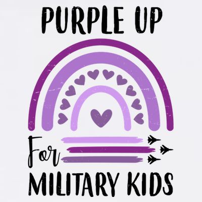 Military Purple Up Rainbow Heart T-Shirt