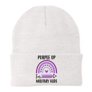 Military Purple Up Rainbow Heart Knit Cap Winter Beanie