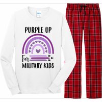 Military Purple Up Rainbow Heart Long Sleeve Pajama Set