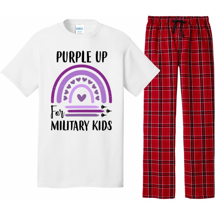 Military Purple Up Rainbow Heart Pajama Set