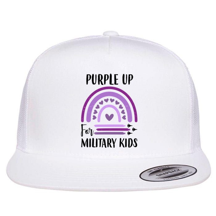 Military Purple Up Rainbow Heart Flatbill Hat