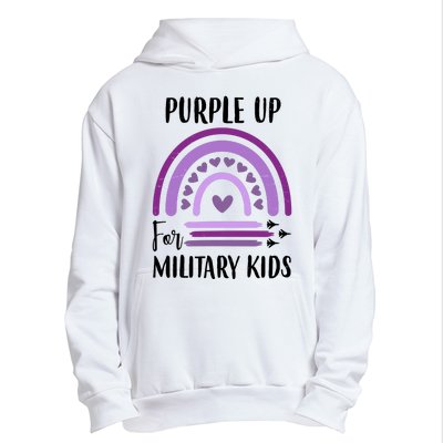 Military Purple Up Rainbow Heart Urban Pullover Hoodie