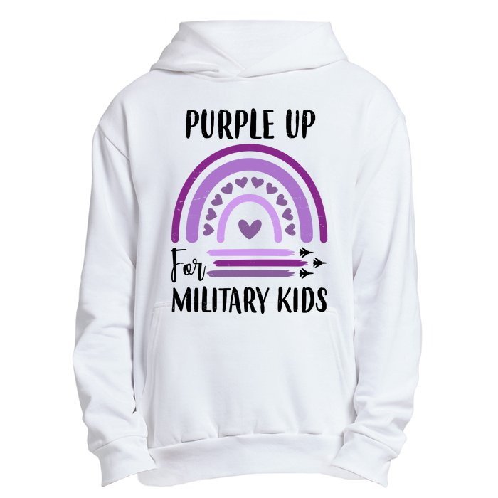 Military Purple Up Rainbow Heart Urban Pullover Hoodie