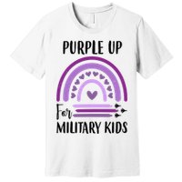 Military Purple Up Rainbow Heart Premium T-Shirt