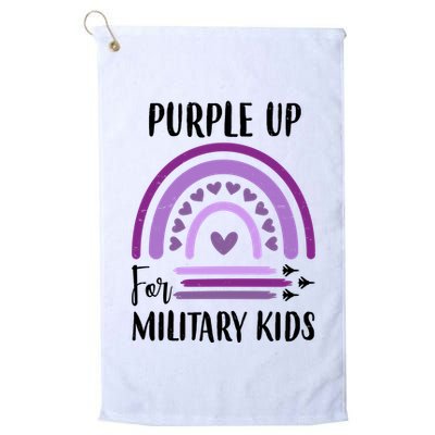 Military Purple Up Rainbow Heart Golf Towel