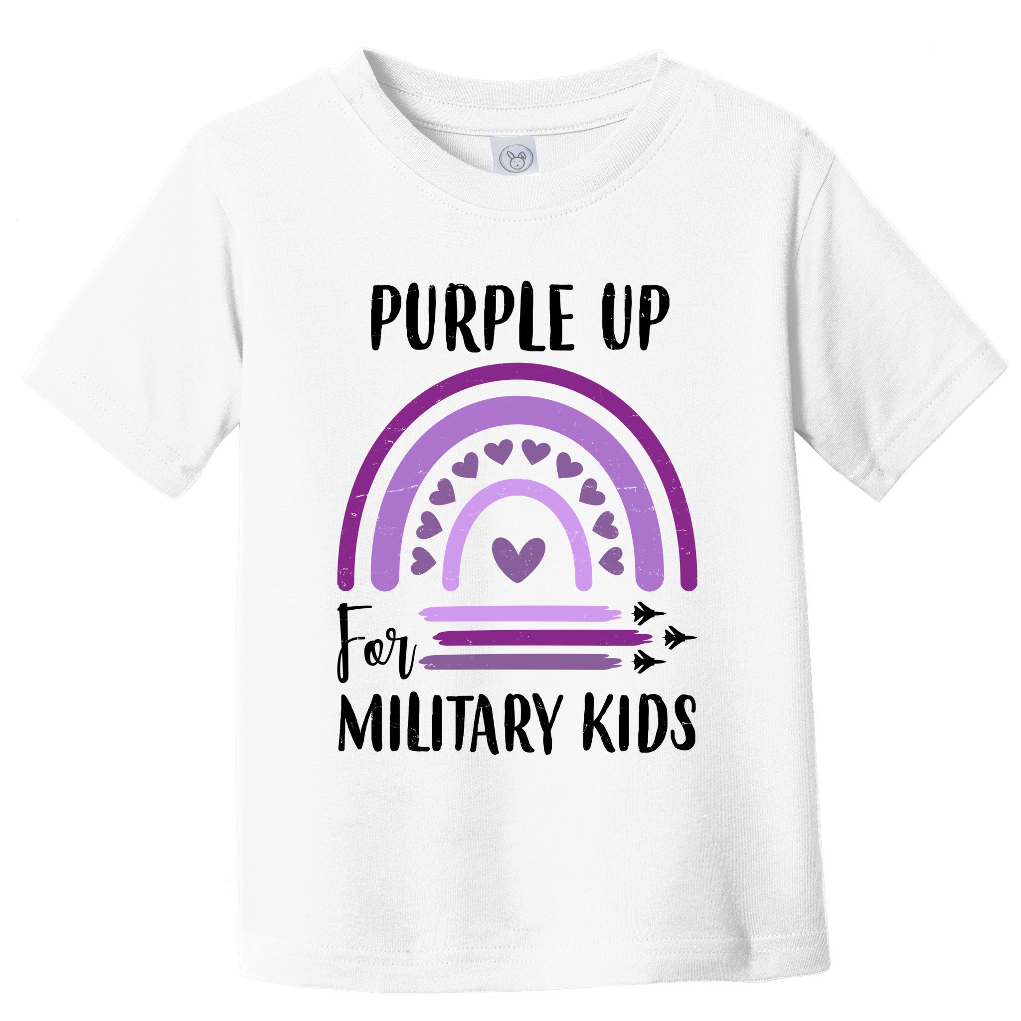 Military Purple Up Rainbow Heart Toddler T-Shirt