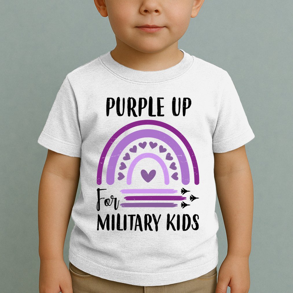 Military Purple Up Rainbow Heart Toddler T-Shirt